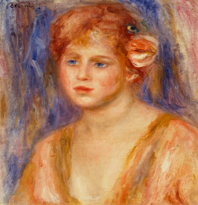 Portret van een jong meisje door Pierre Auguste Renoir