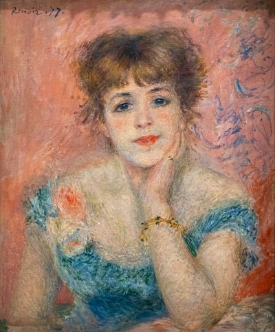 Portret van actrice Jeanne Samary door Pierre Auguste Renoir