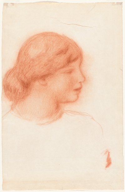 Profiel van een jonge vrouw, ca. 1910 door Pierre Auguste Renoir