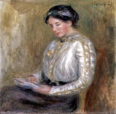 Lezen door Pierre Auguste Renoir