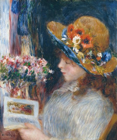 Lezend Meisje door Pierre Auguste Renoir