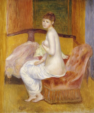 Zittende naakte vrouw, rustend, 1885 door Pierre Auguste Renoir