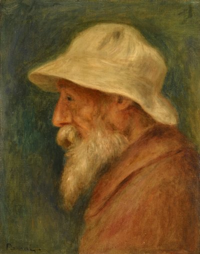 Zelfportret met witte hoed door Pierre Auguste Renoir