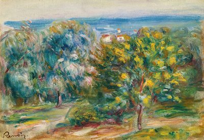 Schets van een landschap in de Midi door Pierre Auguste Renoir
