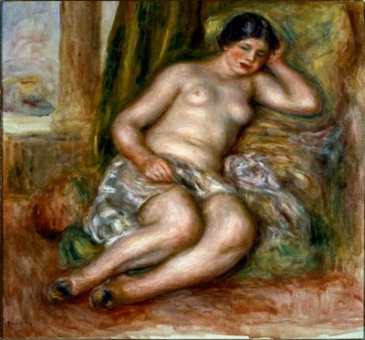 Slapende odalisk of slippers odalisk. Schilderij door Pierre-Auguste Renoir door Pierre Auguste Renoir
