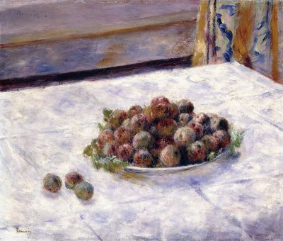 Stilleven, pruimen op een bord, c.1884 door Pierre Auguste Renoir