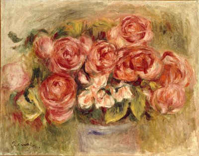 Stilleven van Rozen in een Vaas, 1880s en 1890s door Pierre Auguste Renoir