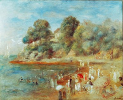 Strand bij Pornic door Pierre Auguste Renoir
