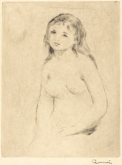 Studie voor een badende, eind 19e-begin 20e eeuw door Pierre Auguste Renoir