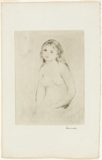 Studie voor een vrouwelijke bader door Pierre Auguste Renoir