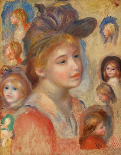 Studie van meisjeshoofden door Pierre Auguste Renoir
