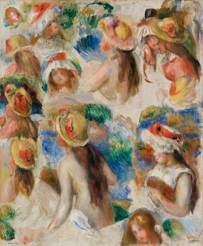 Studie van hoofden door Pierre Auguste Renoir