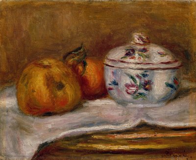 Suikerpot, Appel en Sinaasappel door Pierre Auguste Renoir