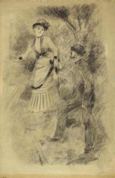 De afdaling van de top: Jean Martin stabiliseert Hélène, de dochter van de bankier, 1881 door Pierre Auguste Renoir