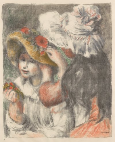 De Hoed met Bloemen Vastgespeld Le Chapeau Épinglé, 1898 door Pierre Auguste Renoir