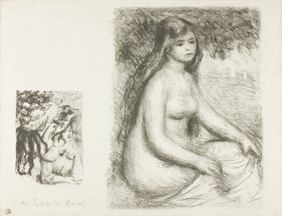 De Vastgepinde Hoed en de Badende door Pierre Auguste Renoir