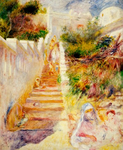 De trappen, Algiers, ca. 1882 door Pierre Auguste Renoir
