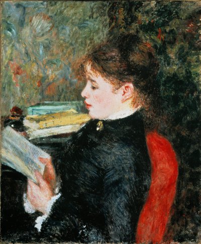 De lezeres (Vrouw die leest). Schilderij door Pierre Auguste Renoir door Pierre Auguste Renoir