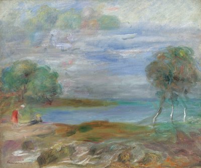 Twee mensen aan de waterkant door Pierre Auguste Renoir