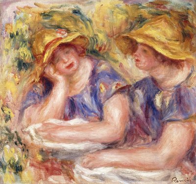 Twee vrouwen in blauwe jurken door Pierre Auguste Renoir