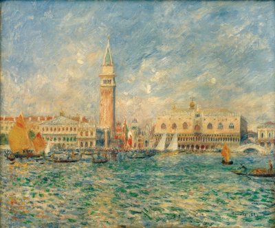 Uitzicht op Venetië (Het Dogepaleis) door Pierre Auguste Renoir