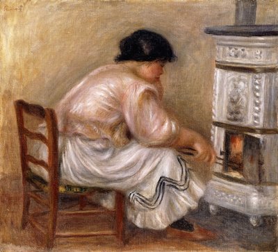 Vrouw bij de Hoek van de Kachel door Pierre Auguste Renoir