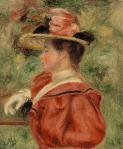 Vrouw met handschoen door Pierre Auguste Renoir