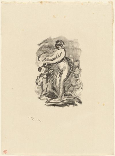 Vrouw met druivenrank, 1e variant door Pierre Auguste Renoir