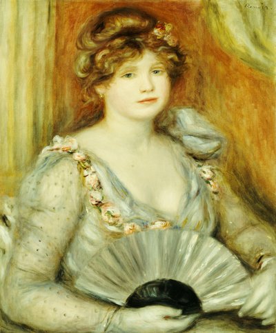 Vrouw met een waaier door Pierre Auguste Renoir