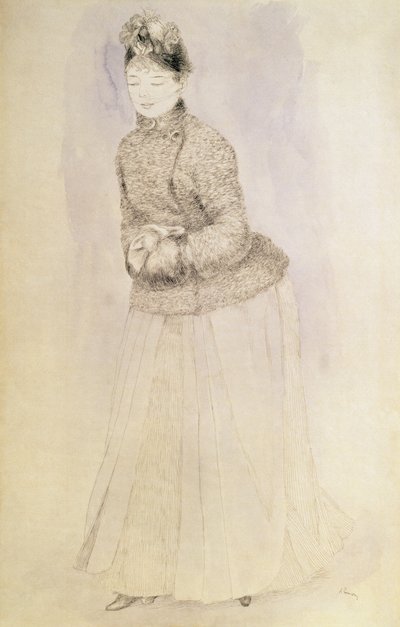 Vrouw met een Muff door Pierre Auguste Renoir