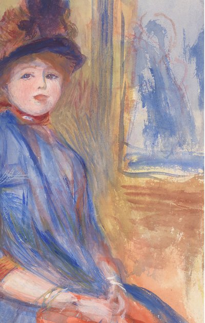 Jong Meisje in een Blauwe Jurk door Pierre Auguste Renoir