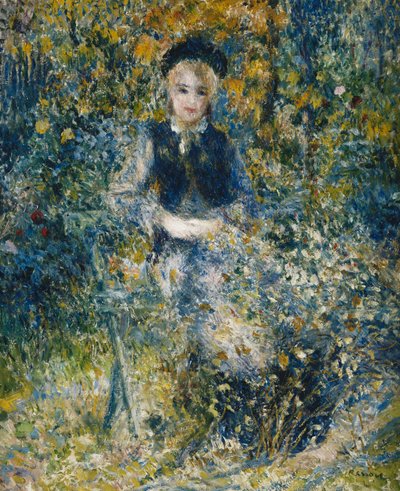 Jong Meisje op een Bank door Pierre Auguste Renoir