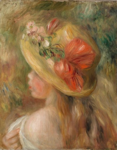 Jong Meisje met Hoed door Pierre Auguste Renoir