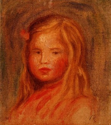 Jong meisje met lang haar door Pierre Auguste Renoir