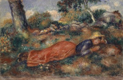Jonge Vrouw Liggend in het Gras Jeune fille couchée sur l