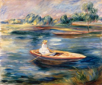 Jonge Vrouw Zittend in een Roeiboot door Pierre Auguste Renoir