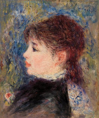 Jonge vrouw met roos door Pierre Auguste Renoir