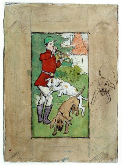 Een jager met zijn honden door Pierre Bonnard