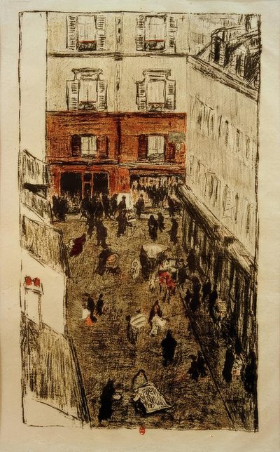 Straathoek, gezien van boven door Pierre Bonnard