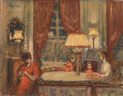 Avond onder de lampen door Pierre Bonnard