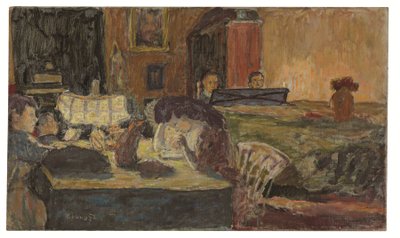 Avond in de Salon door Pierre Bonnard