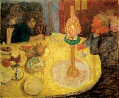 Avond onder de lamp door Pierre Bonnard
