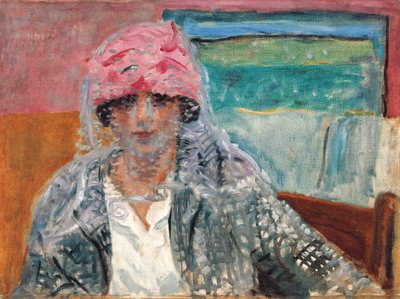 Vrouw met sluier (Mme Lucienne Dupuy de Frenelle) door Pierre Bonnard