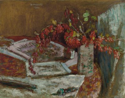 Bloemenboeket op een tafel door Pierre Bonnard