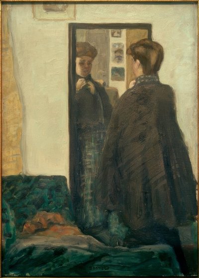 Vrouw voor de spiegel door Pierre Bonnard
