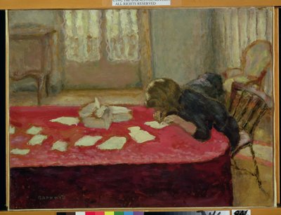 Meisje Schrijvend door Pierre Bonnard
