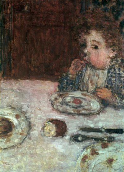 Kind bij het ontbijt door Pierre Bonnard