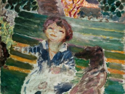 Klein meisje met hond door Pierre Bonnard