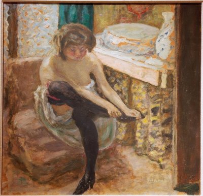 De vrouw met zwarte kousen door Pierre Bonnard