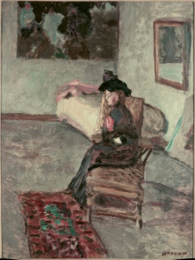De vrouw met de roos of Vrouw in een interieur door Pierre Bonnard